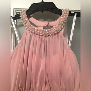 Grecian style dress and matching clutch